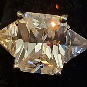 Sterling Silver Faux Diamonds Ring Size 11